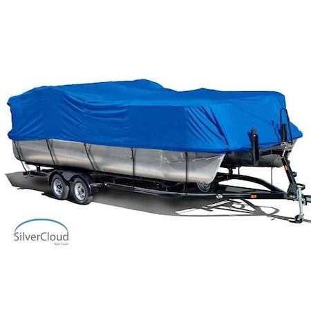 Eevelle Silvercloud Boat Cover PONTOON Rails w/Outboard 24' 6in. L 102in. W Royal SCPONBP24102B-RYL